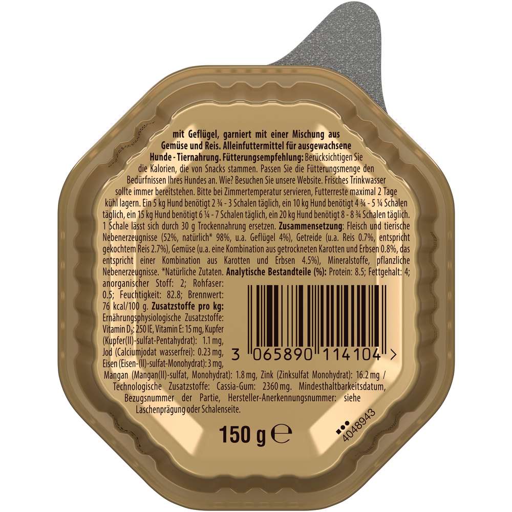 Produktabbildung Cesar Hunde-Nassfutter, Gartenvielfalt, Geflügel/Gemüse/Reis