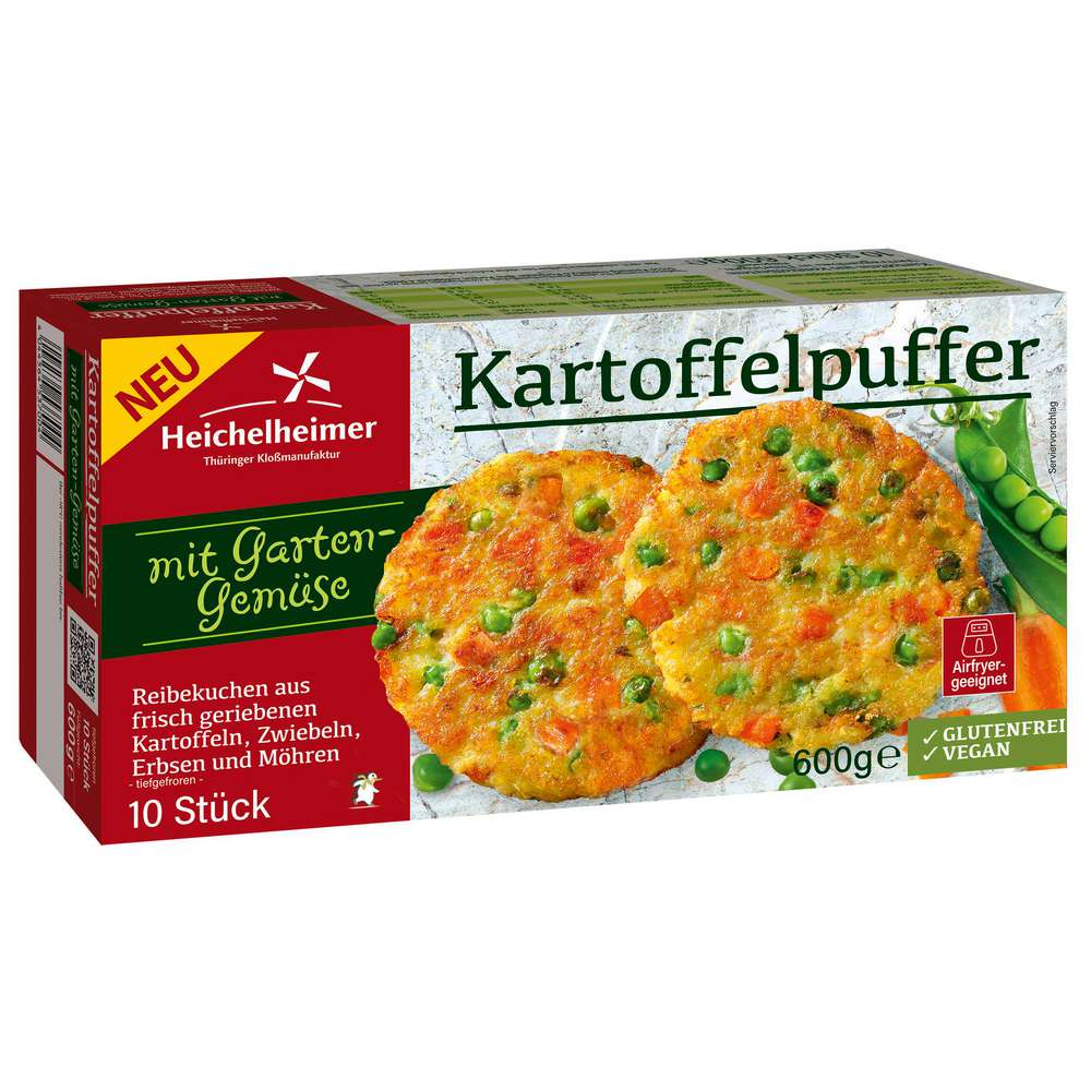 Produktabbildung Heichelheimer Kartoffelpuffer mit Gartengemüse, tiefgekühlt
