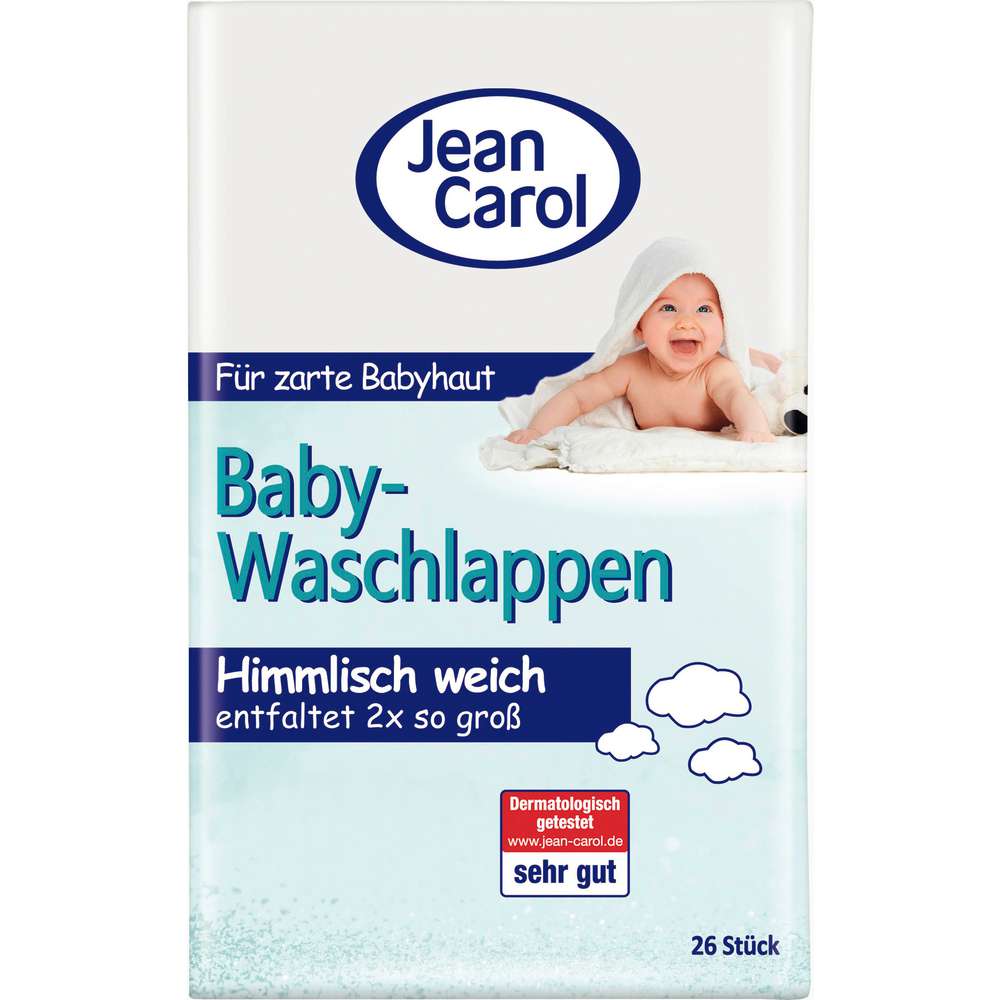 Produktabbildung Jean Carol Baby Waschlappen, Wolken & Schafe