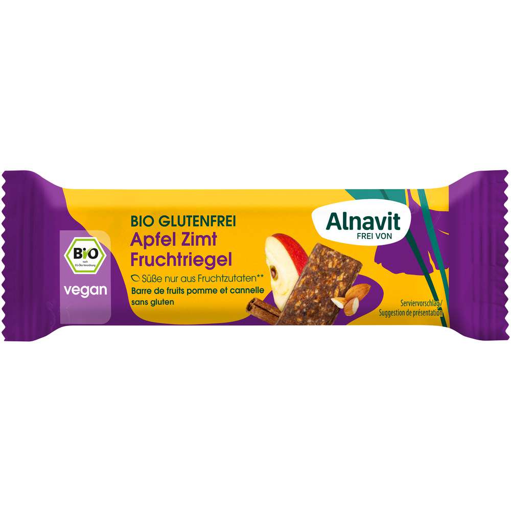 Produktabbildung Alnavit Bio Fruchtriegel, Apfel-Zimt