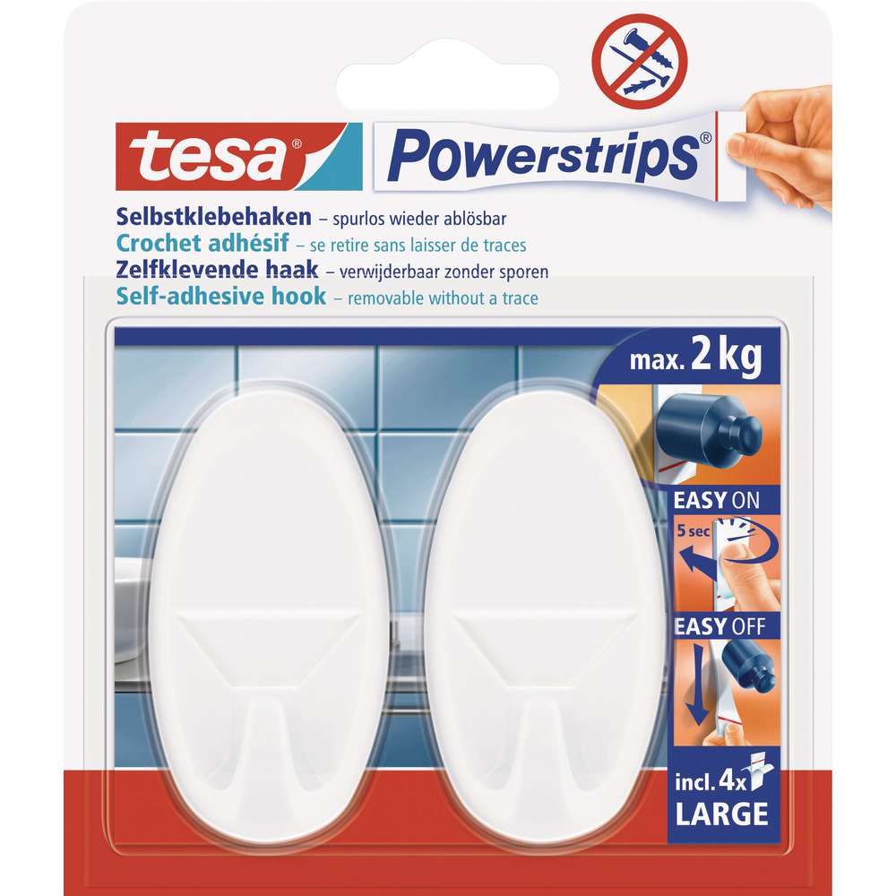 Produktabbildung tesa Powerstrips Systemhaken, weiß