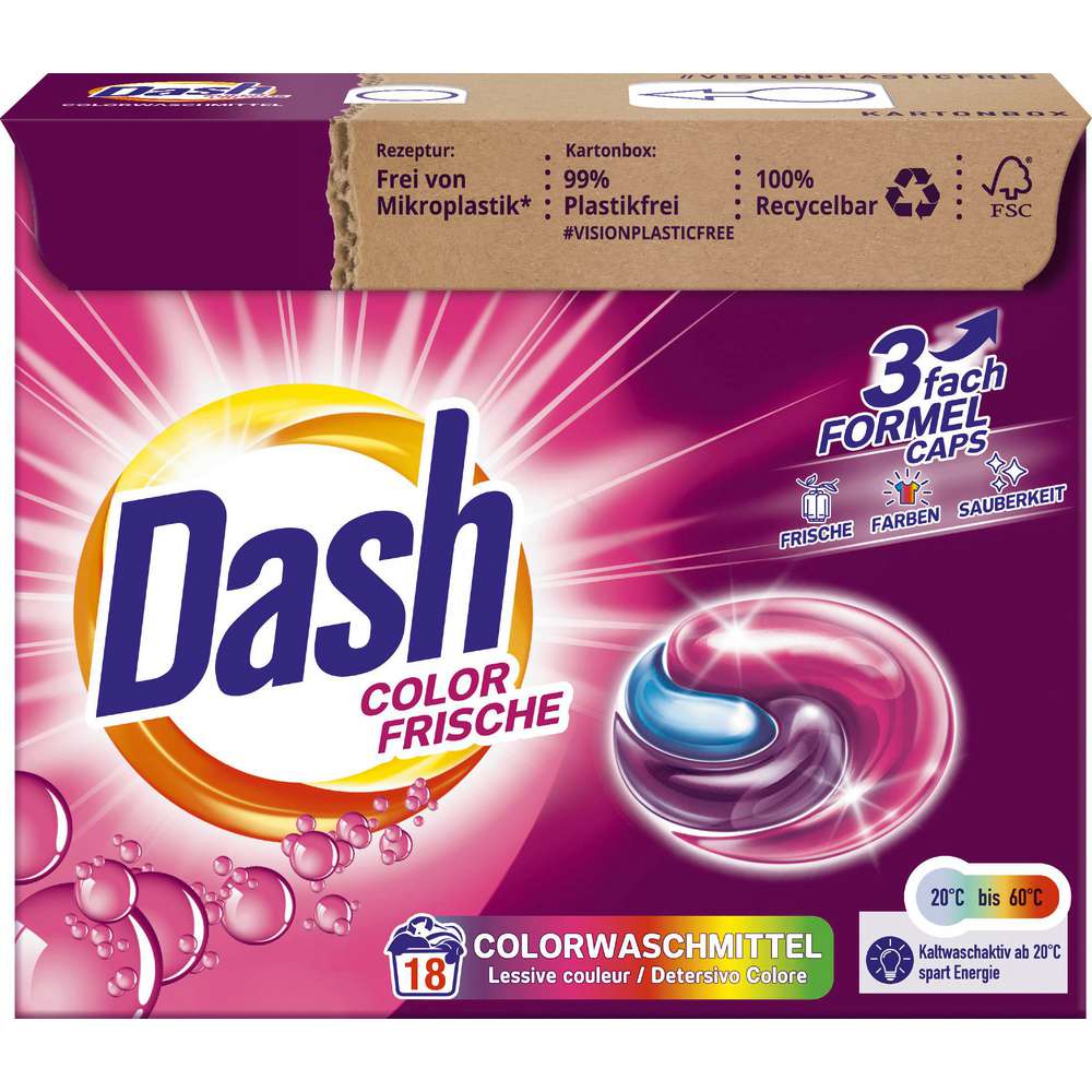 Produktabbildung Dash Color-Waschmittel Caps 3 in 1, Color Frische
