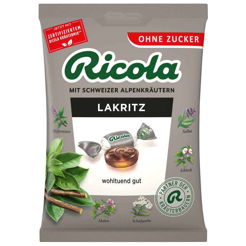 Produktabbildung Ricola Bonbons Lakritz ohne Zucker