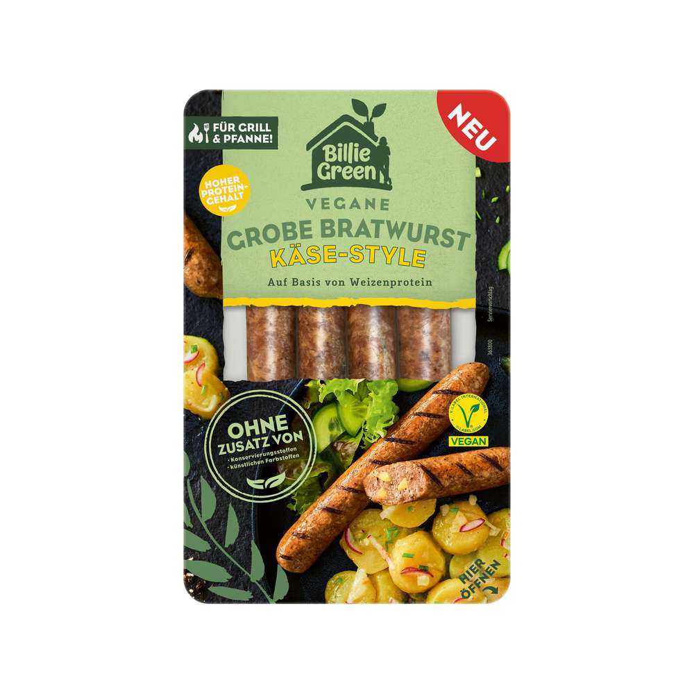 Produktabbildung Billie Green Grobe Bratwurst, Käse-Style