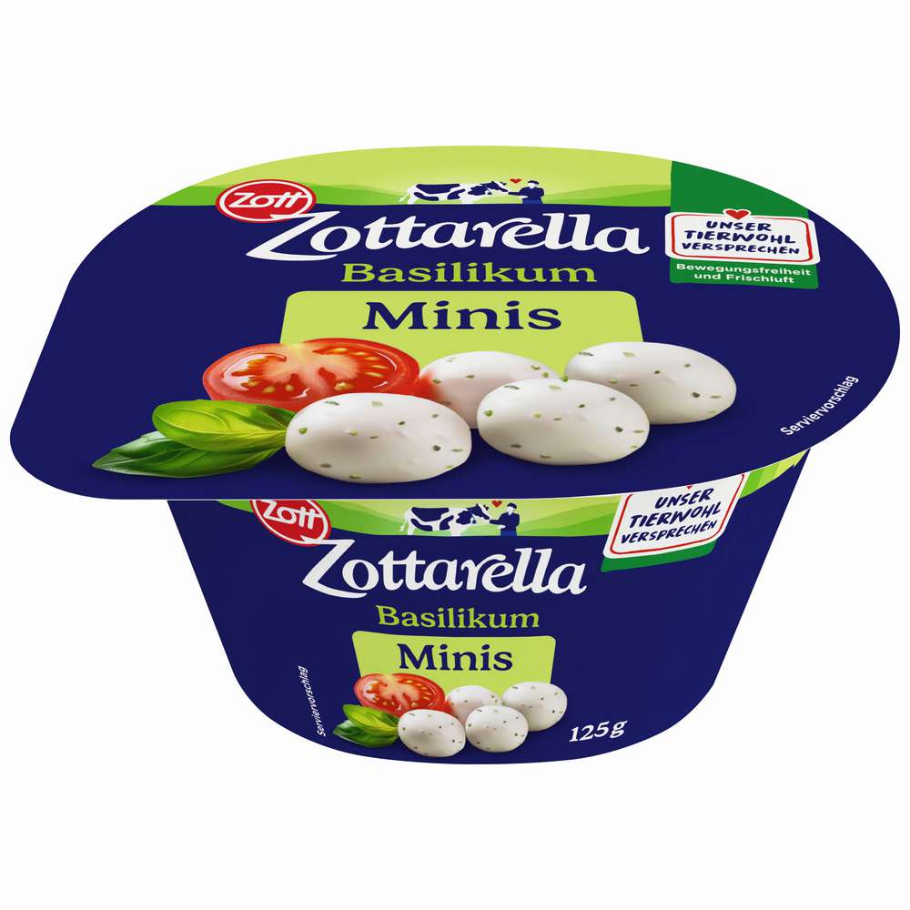 Produktabbildung Zott Mozarella Zottarella Minis, Basilikum