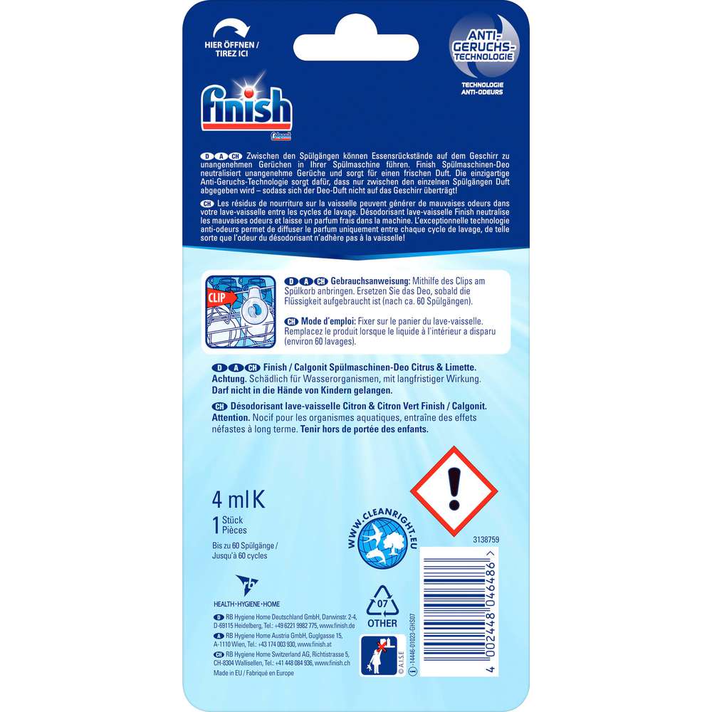 Produktabbildung Finish Spülmaschinen Deo, Citrus & Limone