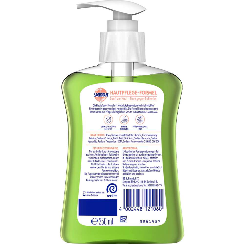 Produktabbildung Sagrotan Handseife, Pumpseife, Apfel Jasminblüte