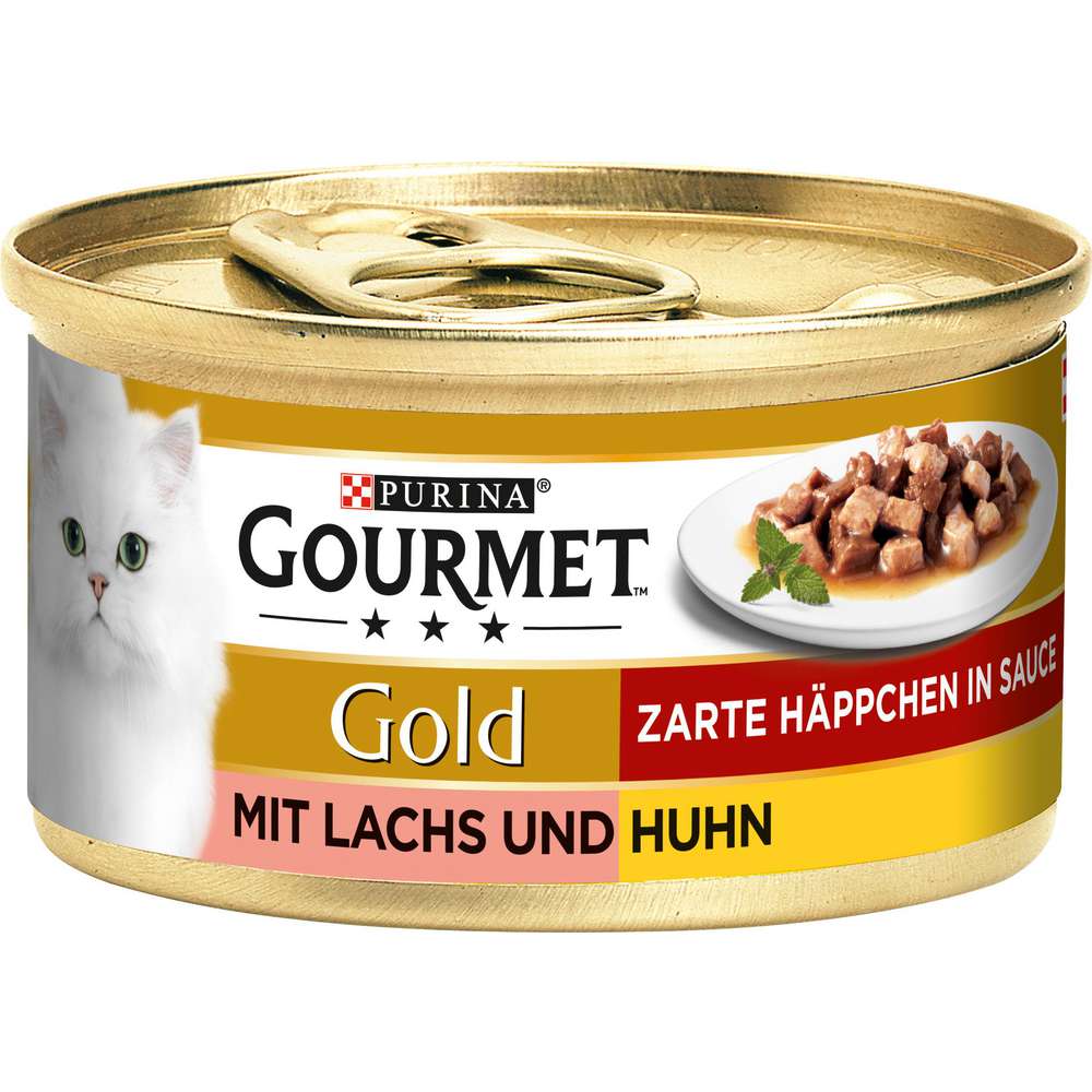 Produktabbildung Purina Katzen-Nassfutter Gourmet Gold Zarte Häppchen in Sauce mit Lachs & Huhn