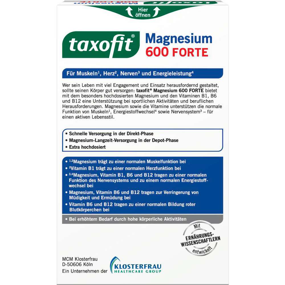 Produktabbildung Taxofit Magnesium 600 Forte