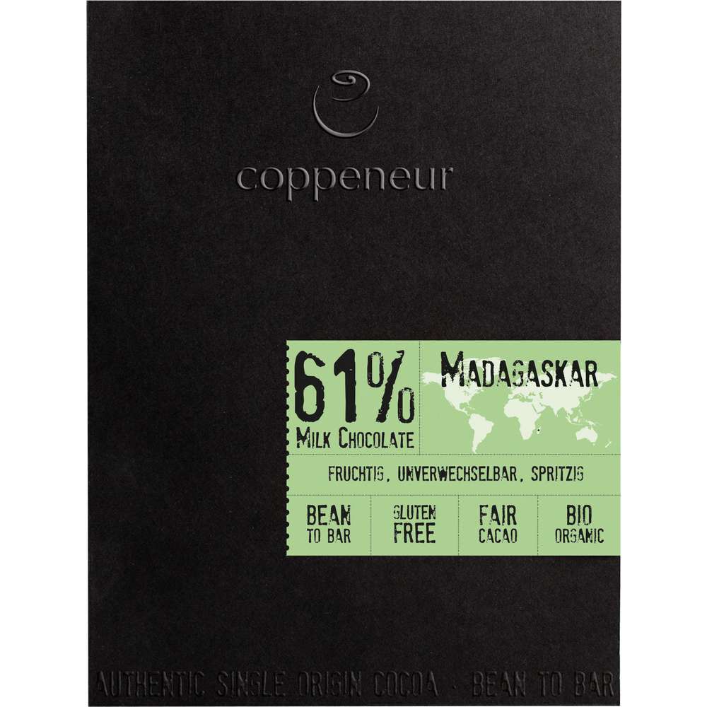 Produktabbildung coppeneur Bio Tafelschokolade Madagascar, 61% Cacao
