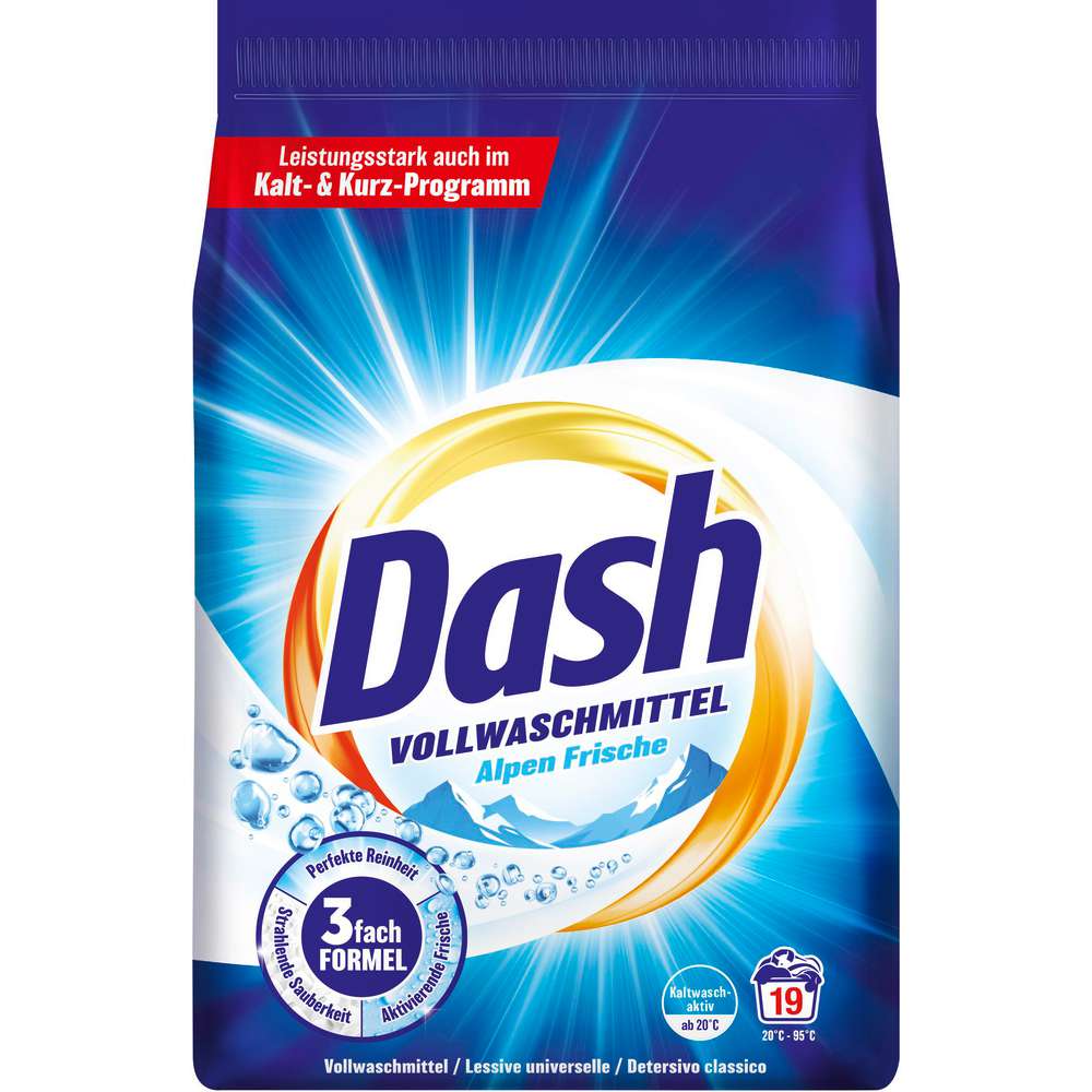 Produktabbildung Dash Voll-Waschmittel Pulver, Alpen Frische