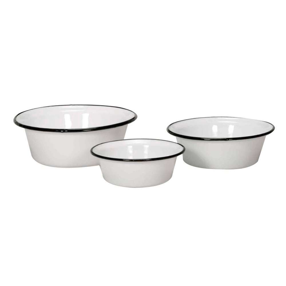 Produktabbildung Krüger Karl Schüssel-Set 3-teilig, weiß emailliert