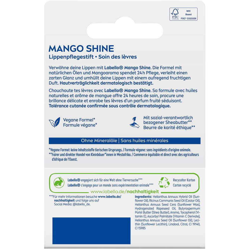 Produktabbildung Labello Lippenpflege, Mango Shine