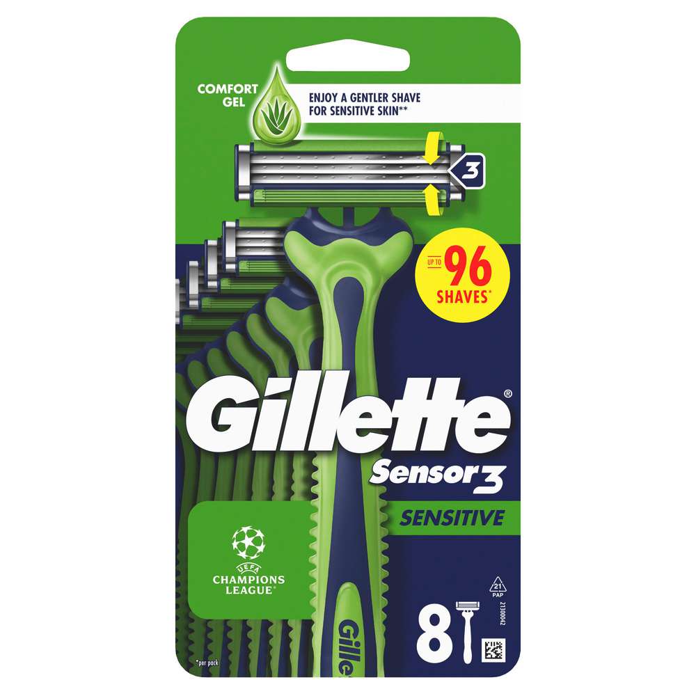 Produktabbildung Gillette Sensor 3 Rasierer, Sensitive