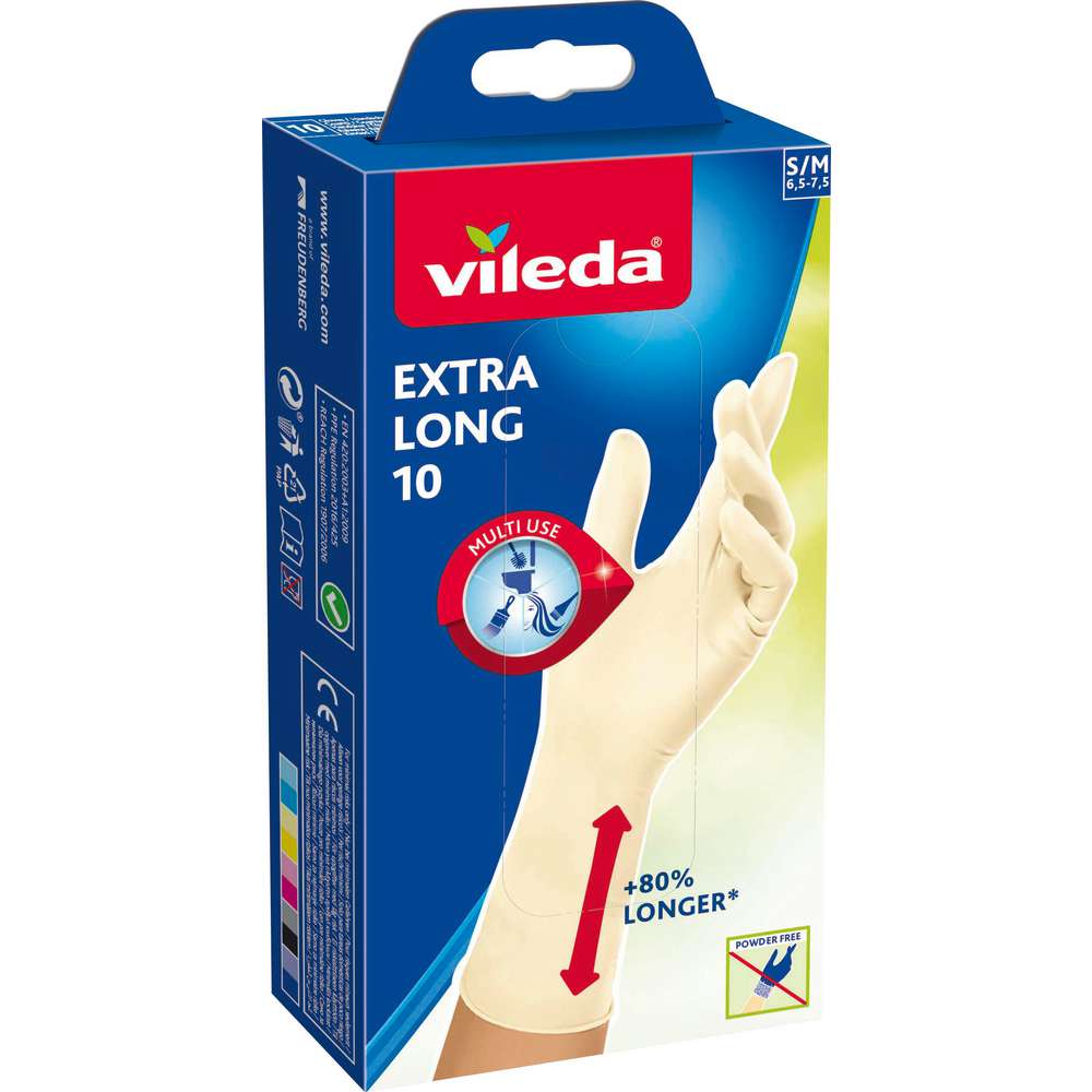 Produktabbildung Vileda Einmal-Handschuhe Extra Long, 10 Stück, Gr. S/M