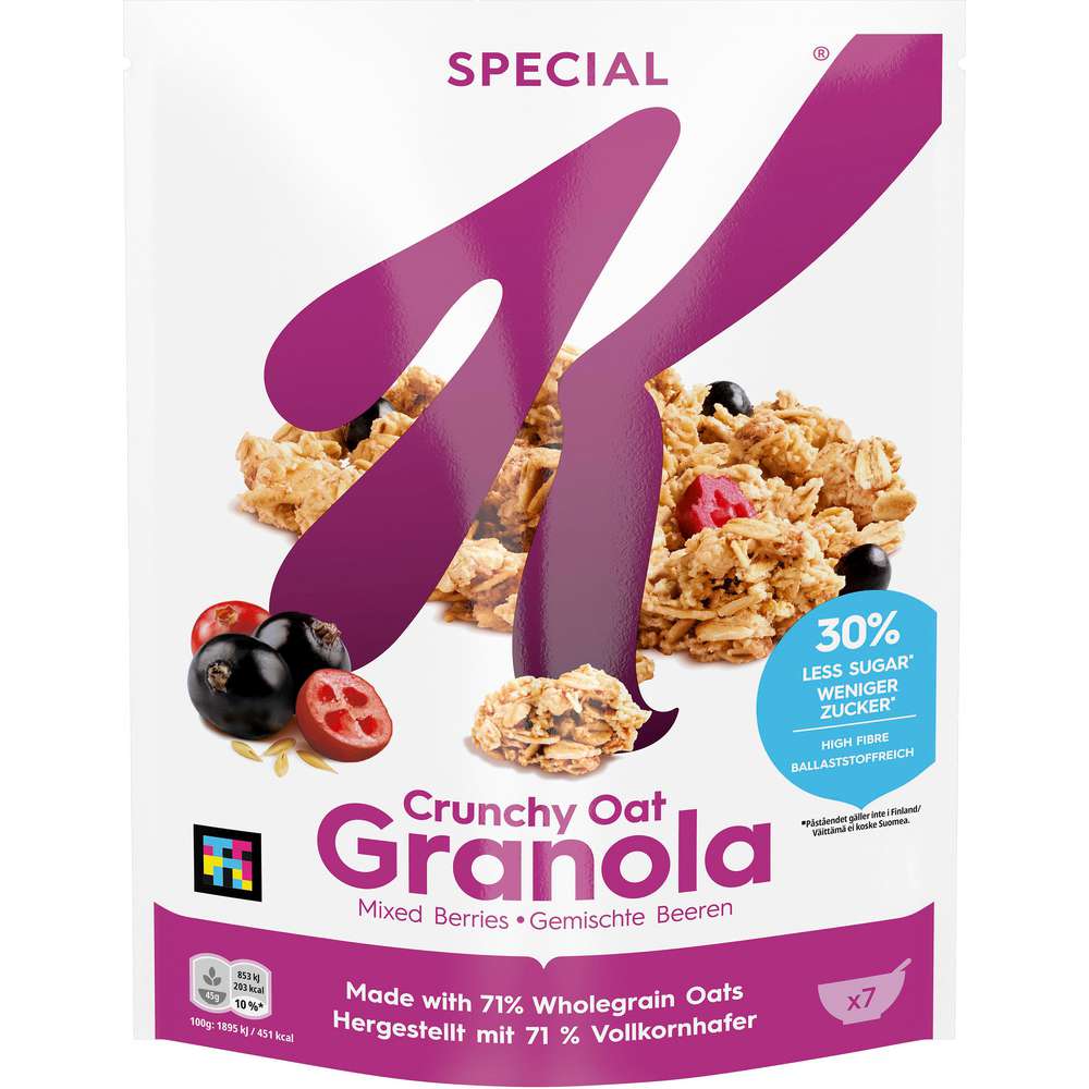 Produktabbildung Kellogg's Crunchy Oat Müsli Granola, Mixed Berries
