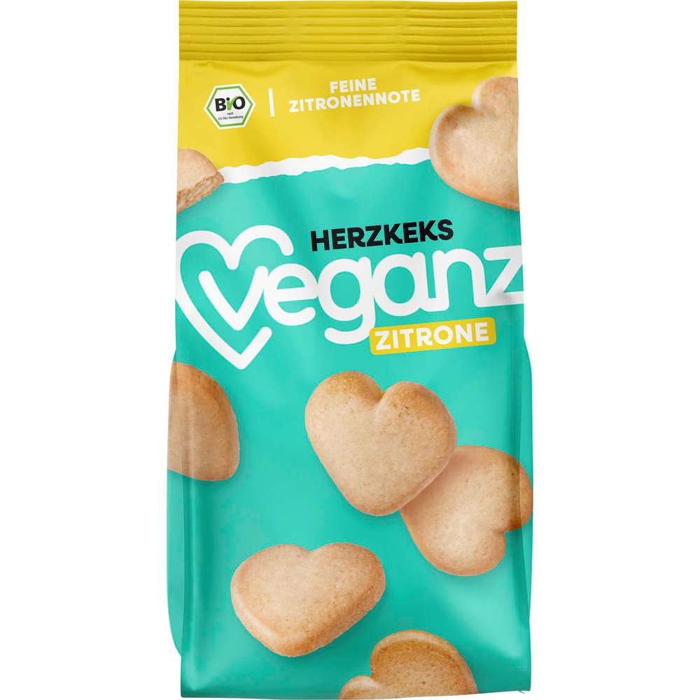 Produktabbildung Veganz Bio Herzkekse, Zitrone
