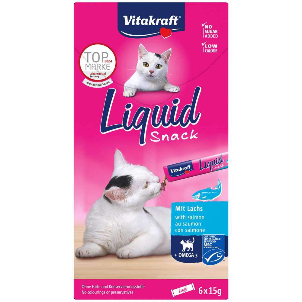 Produktabbildung Vitakraft Katzen-Snack Liquid Snack, Lachs + Omega 3