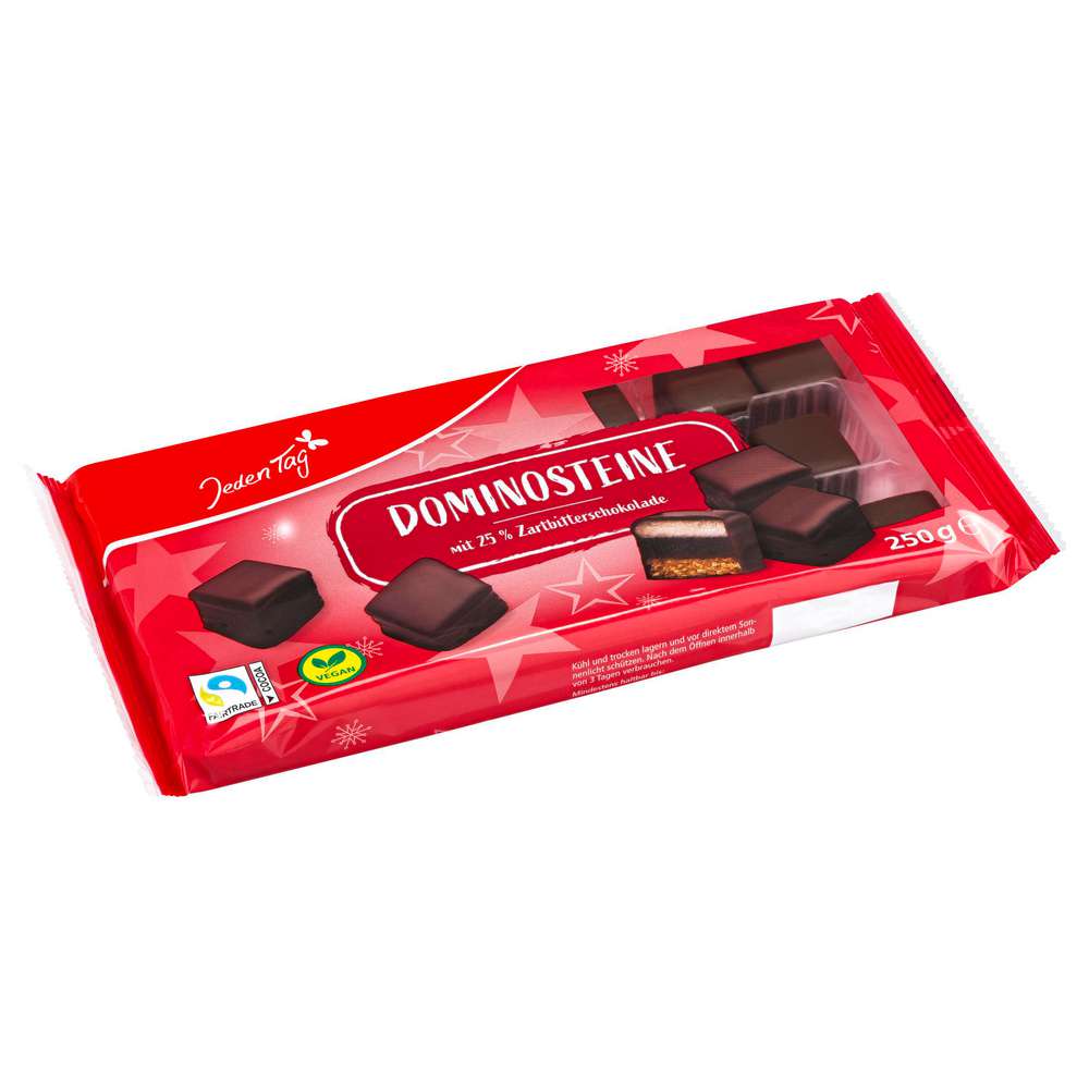 Produktabbildung Jeden Tag Dominosteine mit Zartbitterschokolade
