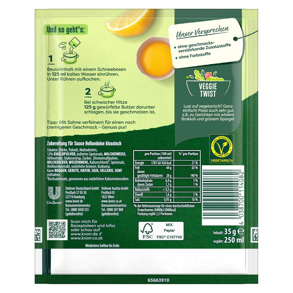 Produktabbildung Knorr Feinschmecker Sauce Hollandaise, klassich