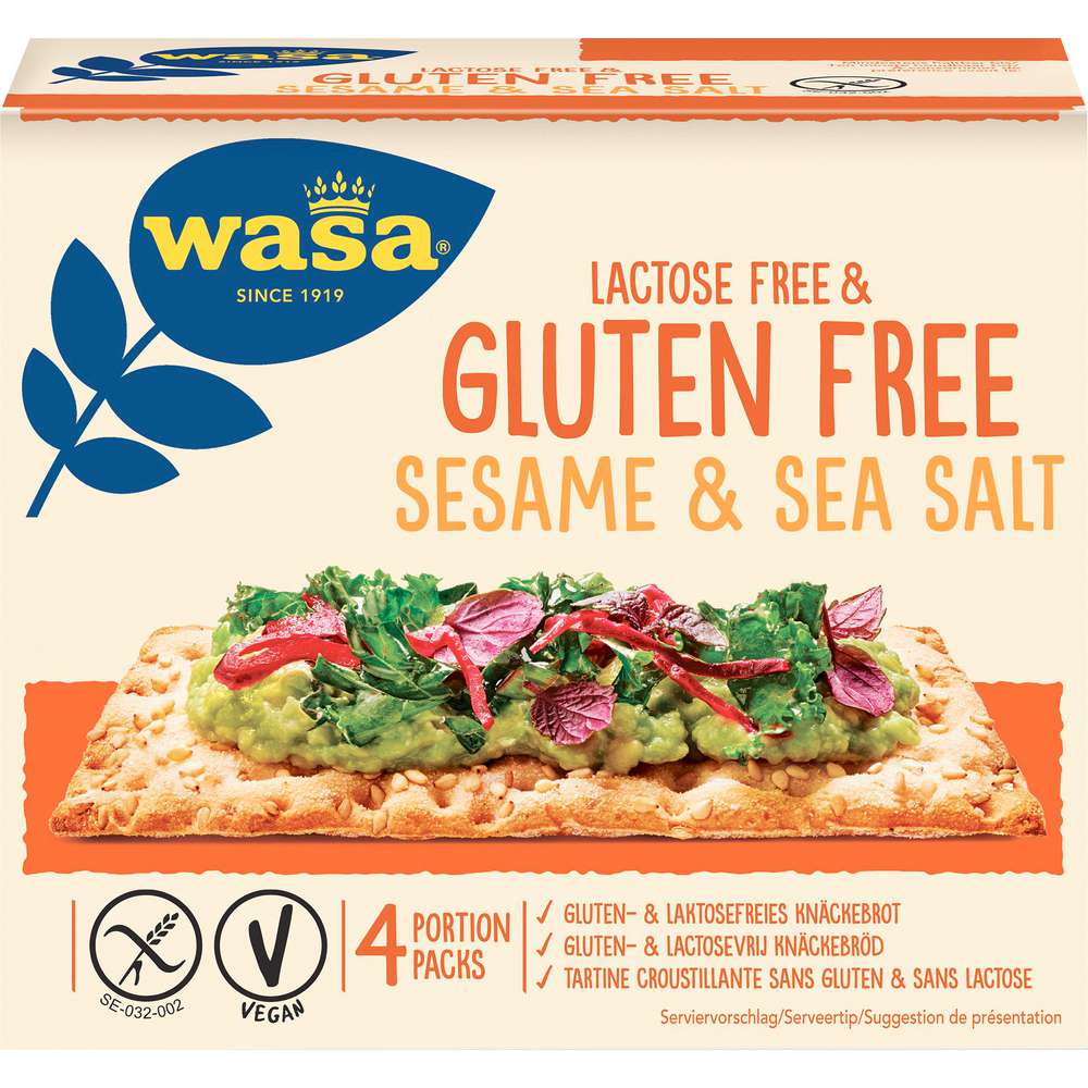 Produktabbildung Wasa Knäckebrot Sesam & Sea Salt, glutenfrei