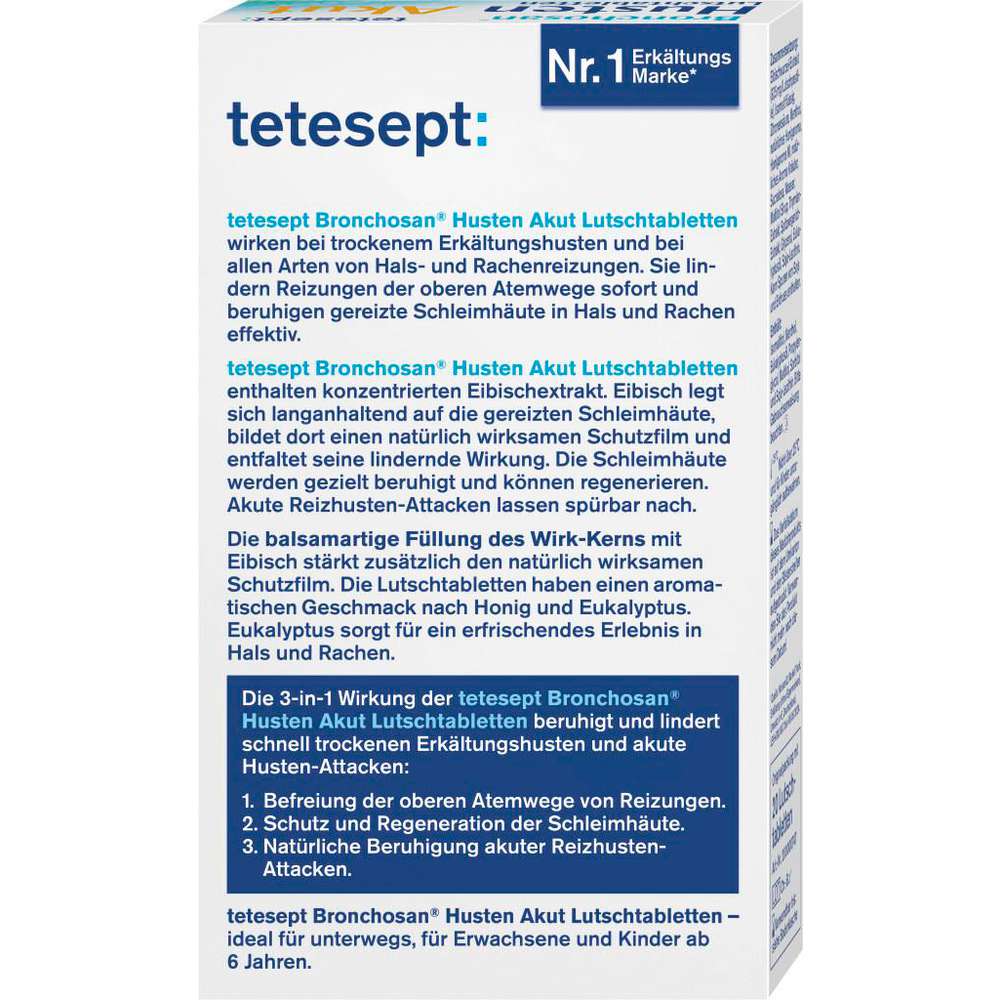 Produktabbildung tetesept Bronchosan Husten-Lutschtabletten