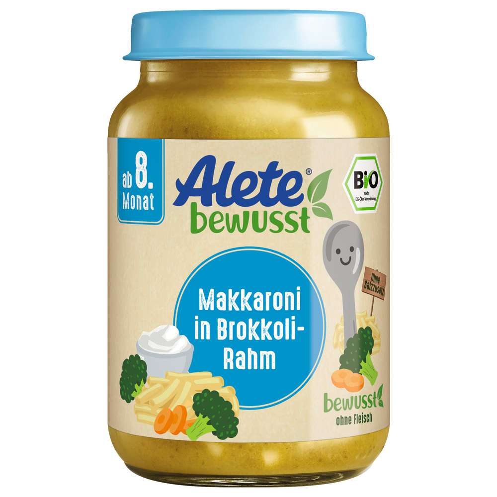 Produktabbildung Alete Babynahrung Menü, Makkaroni/Brokkoli-Rahm