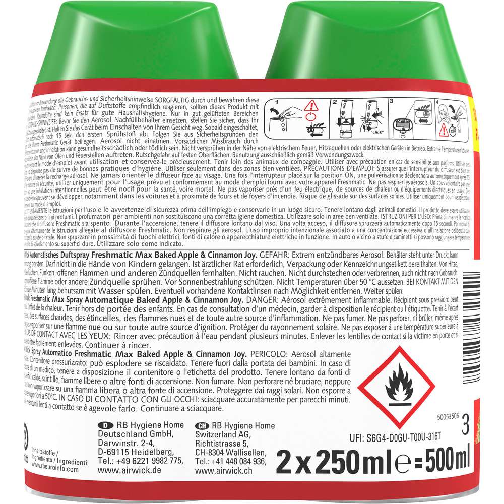 Produktabbildung Air Wick Duftspray Nachfüller Duo Baked Apple & Cinnamon Joy