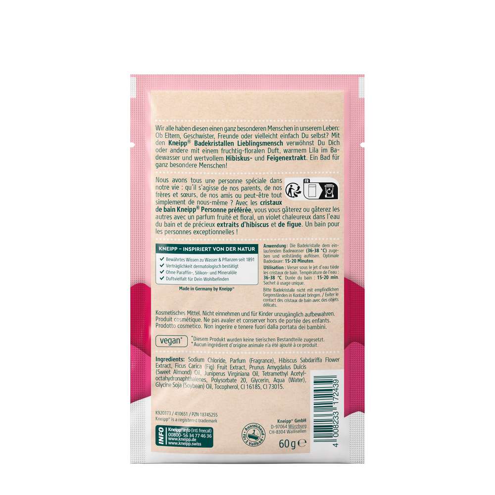 Produktabbildung Kneipp Badekristalle Lieblingsmensch Hibiskus-Feige