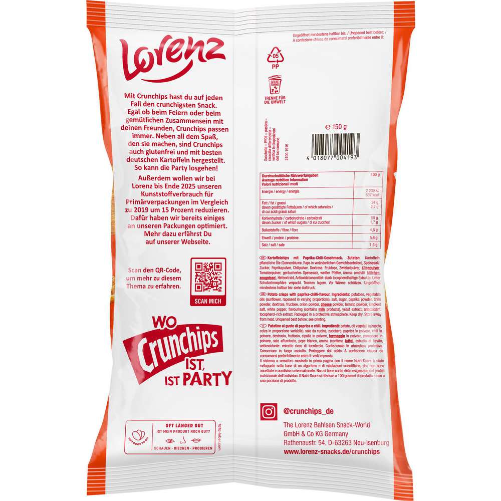 Produktabbildung Lorenz Chrunchips Hot Paprika