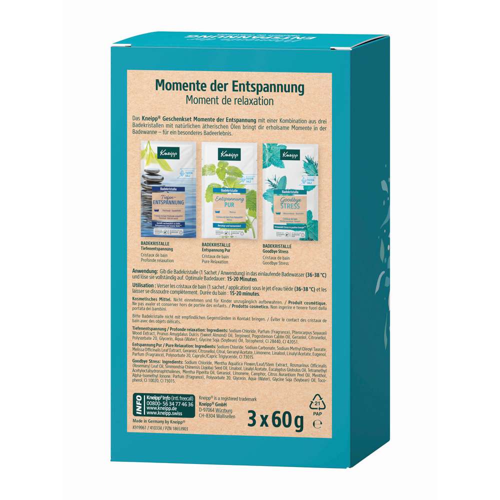 Produktabbildung Kneipp Badekristalle Momente der Entspannung