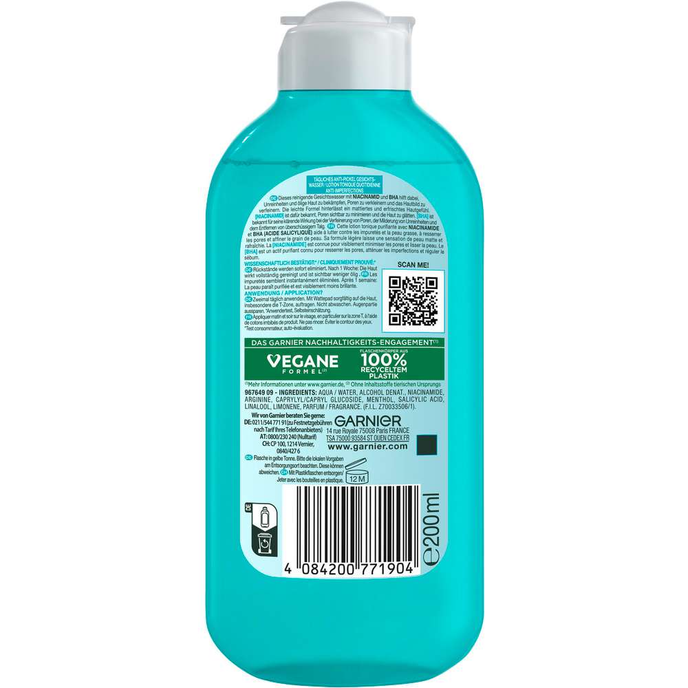 Produktabbildung Garnier Anti-Pickel Gesichtswasser Hautklar