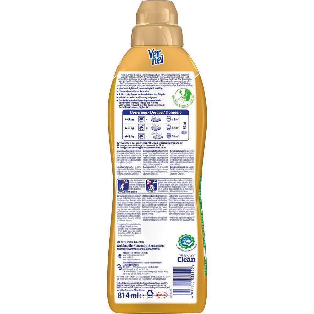 Produktabbildung Vernel Weichspüler Aroma Therapie, Frangipani