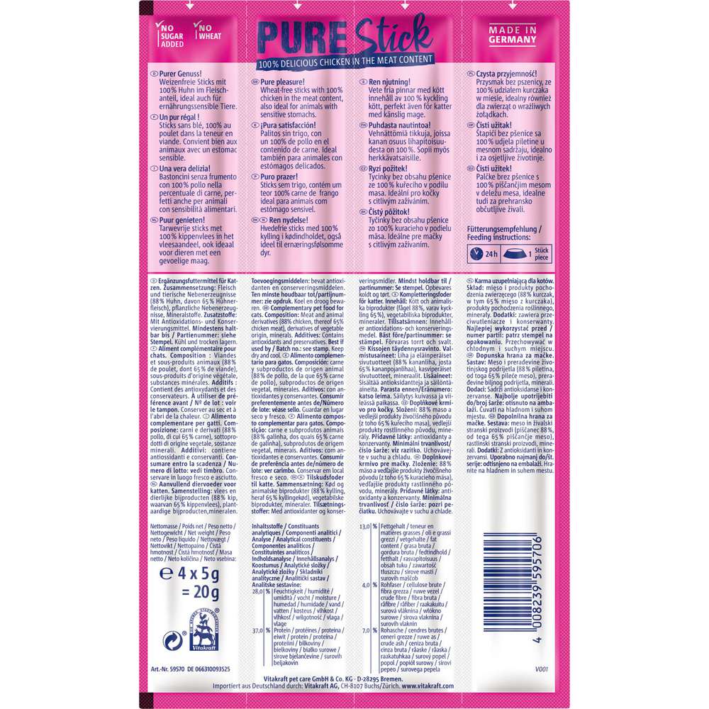 Produktabbildung Vitakraft Katzen-Snacks Pure Stick, Huhn