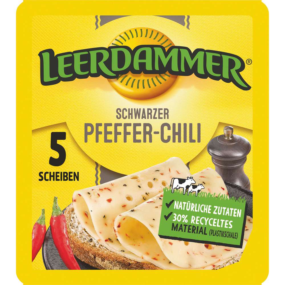 Produktabbildung Leerdammer Käsescheiben, Pfeffer-Chili