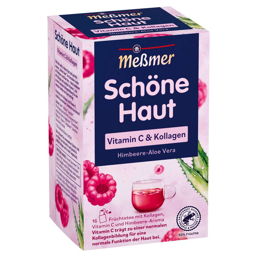 Produktabbildung Messmer Tee Schöne Haut Vitamin C & Kollagen, Himbeere-Aloe Vera