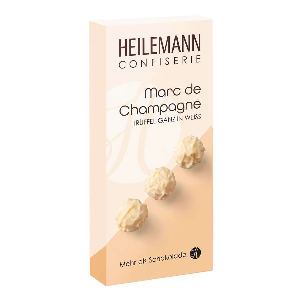 Produktabbildung Heilemann Pralinen Marc de Champagne, Trüffel ganz in weiß