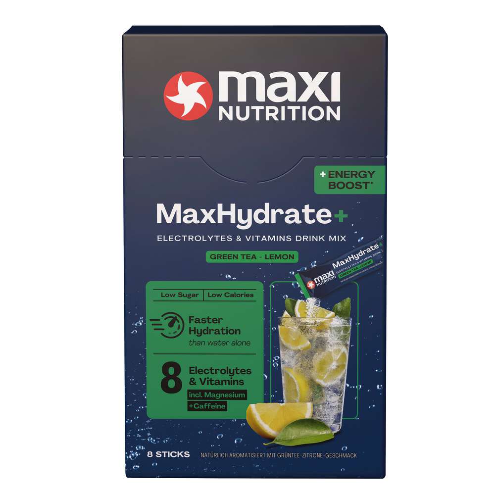Produktabbildung maxi NUTRITION Drink Mix MaxHydrate+ Energy Green Tea-Lemon