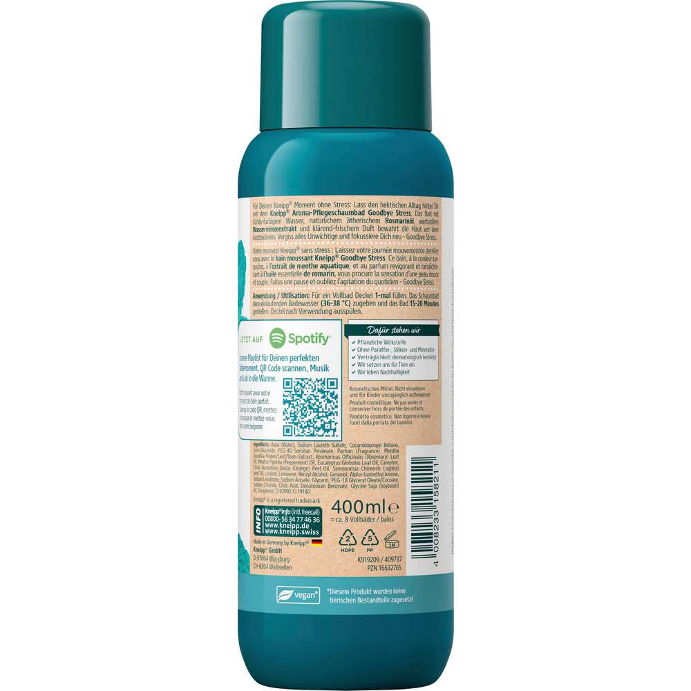 Produktabbildung Kneipp Badezusatz, Goodbye Stress Wasserminze/Rosmarin