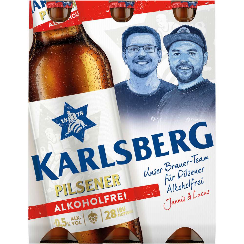 Produktabbildung Karlsberg Pilsener Classic alkoholfrei (6x 0,330 Liter)