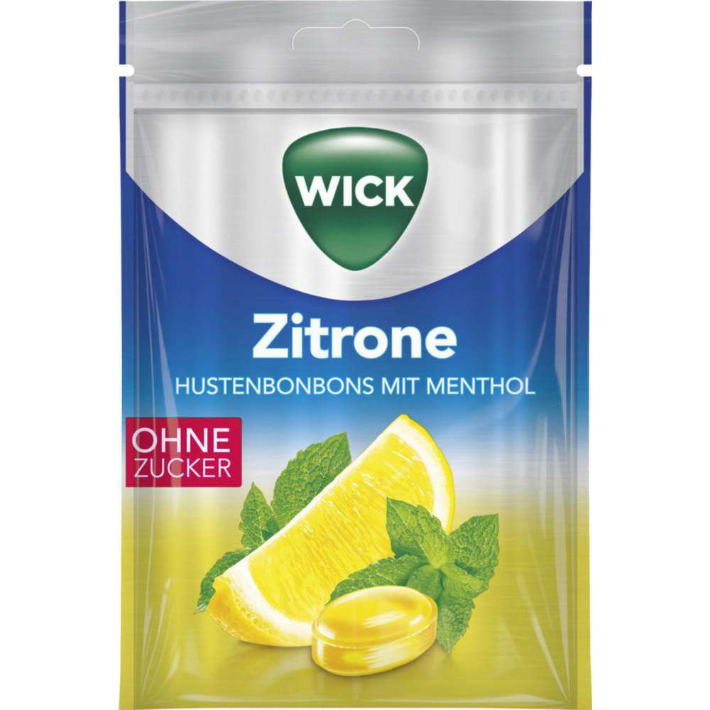 Produktabbildung Wick Bonbons Zitrone-Menthol, ohne Zucker