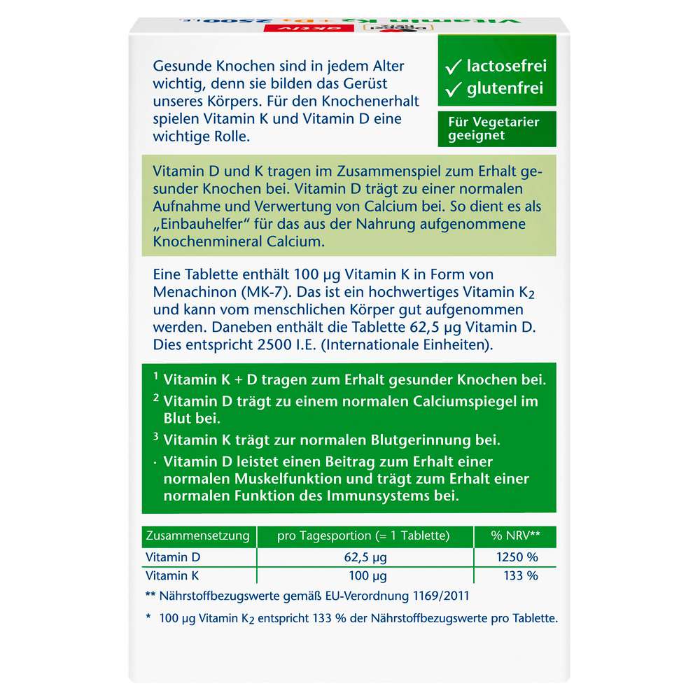 Produktabbildung Doppelherz Vitamin K2 + D3 Mini-Tabletten