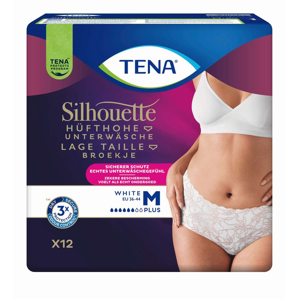 Produktabbildung Tena Silhouette Hüfthohe Unterwäsche, weiss Gr. M