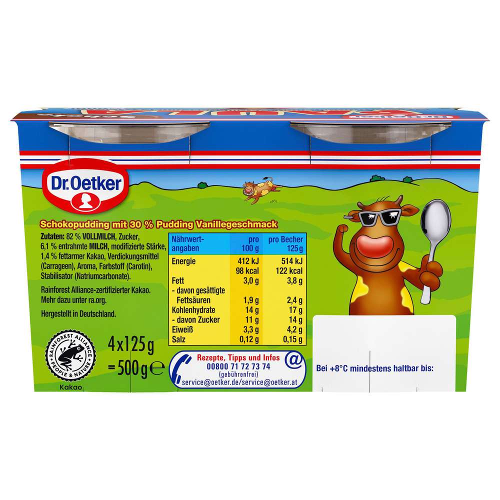 Produktabbildung Dr. Oetker Pudding Paula, Schoko mit Vanilleflecken