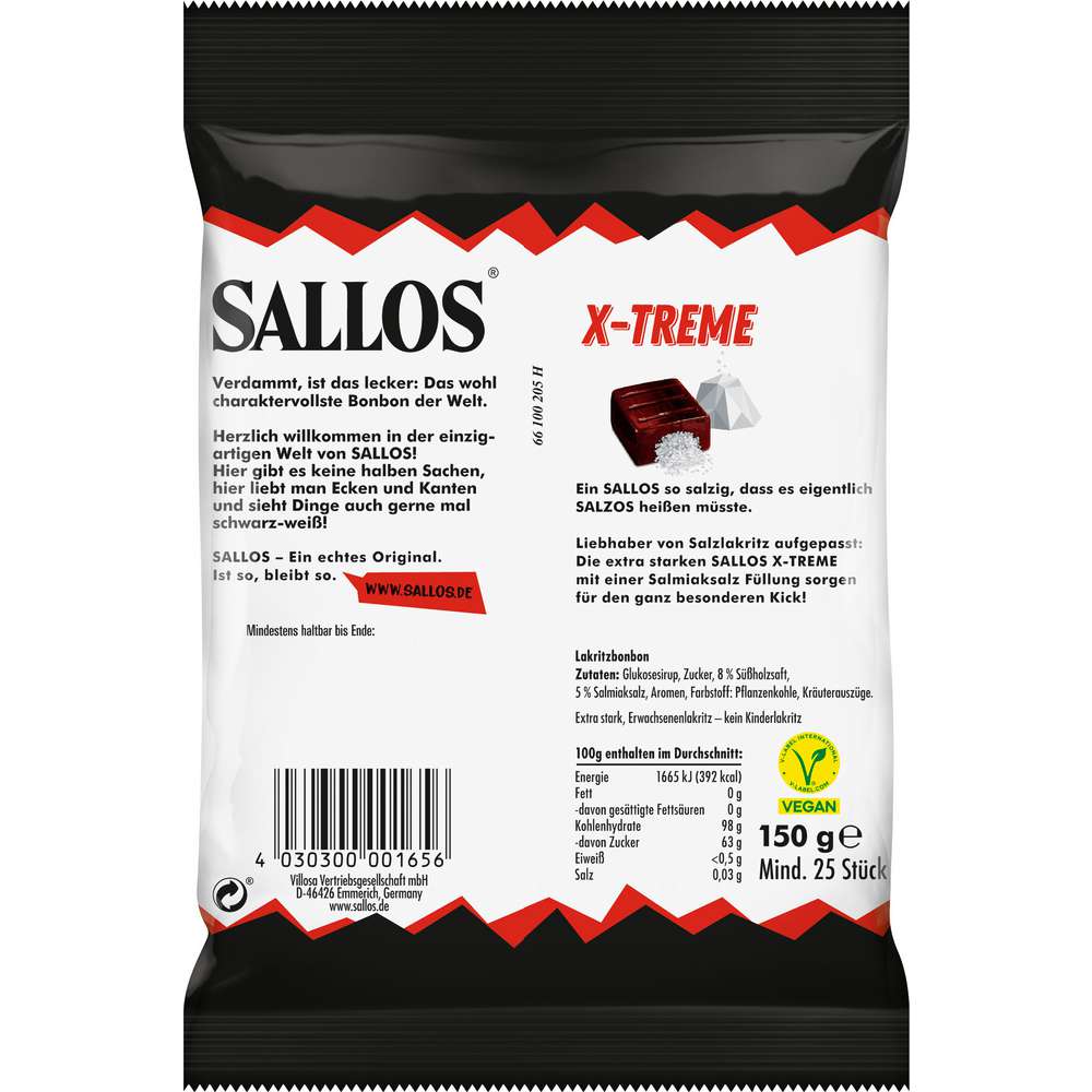 Produktabbildung Sallos Lakritz Bonbons mit Salz-Füllung X-Treme