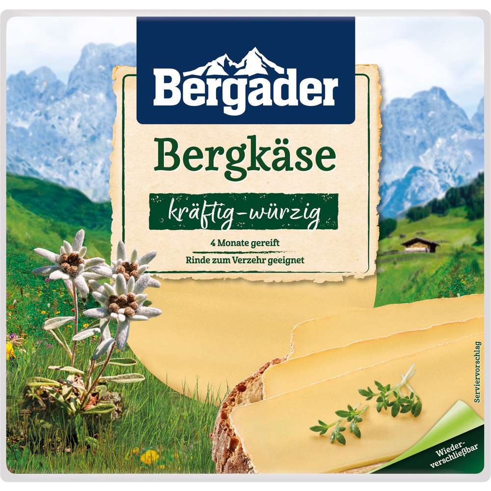 Produktabbildung Bergader Käsescheiben Bergkäse, kräftig-würzig