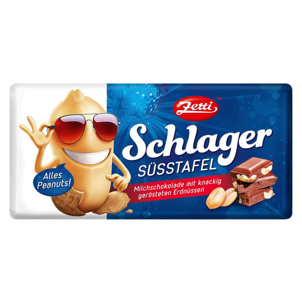 Produktabbildung Zetti Tafelschokolade, Schlagersüßtafel mit Erdnüssen