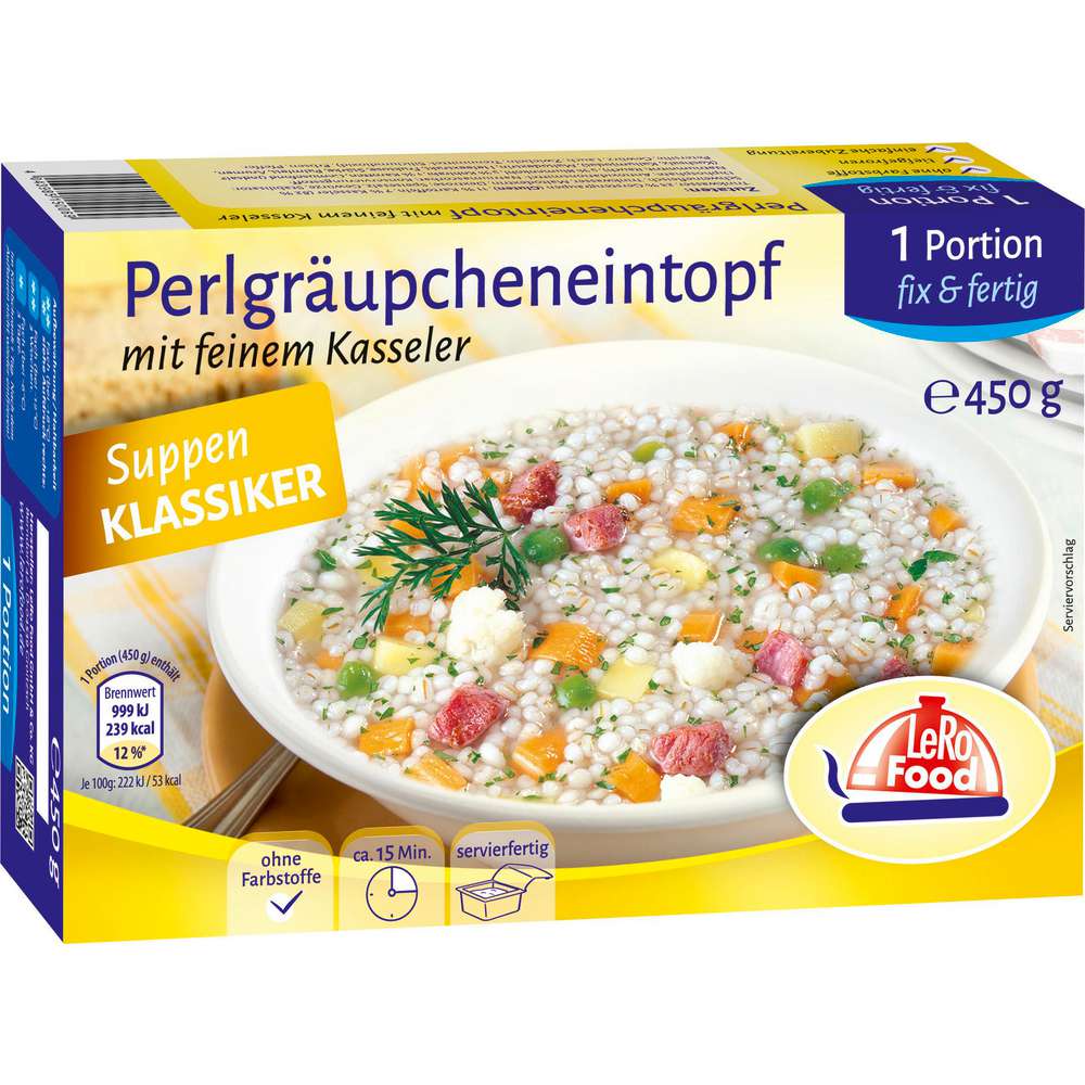 Produktabbildung Lero Food Perlgraupen-Eintopf mit Kasseler