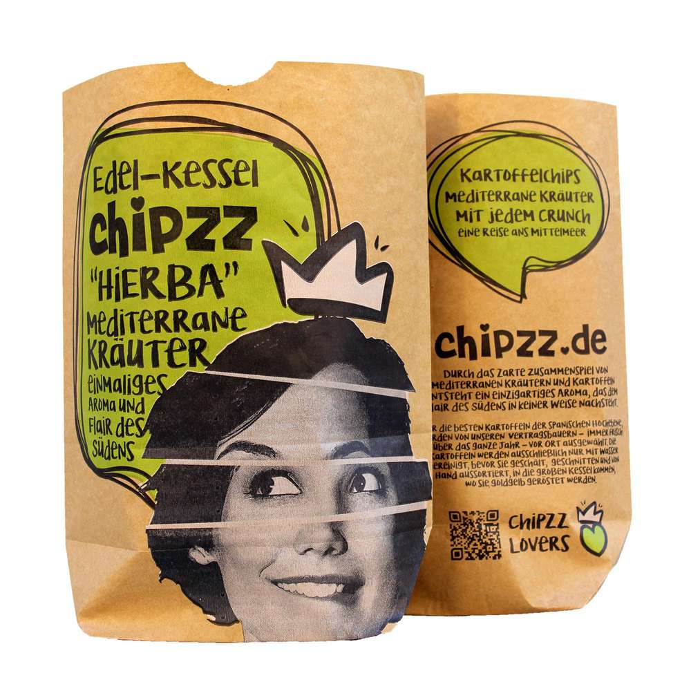 Produktabbildung Chipzz Edel-Kessel Kartoffelchips Mediterrane Kräuter