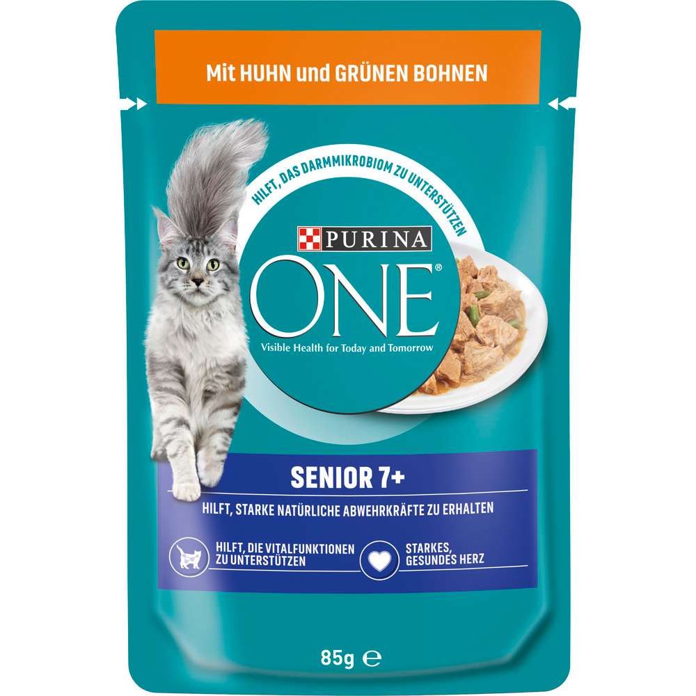 Produktabbildung Purina Katzen-Nassfutter One Pouch Senior, Huhn/grüne Bohnen